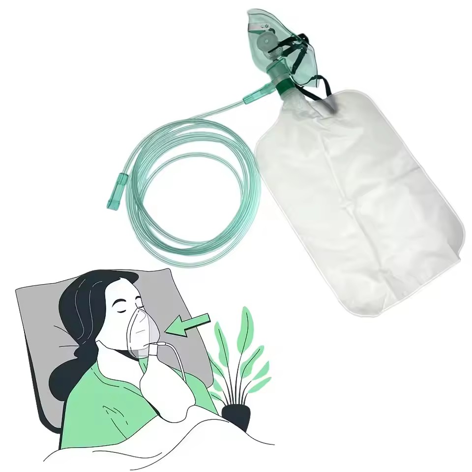 Oxygen Mask Non-Rebreather - قناع أكسجين للبالغين عالي التركيز يستخدم