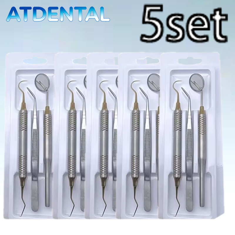 Dental Mirror Probe - 5 قطعة الأسنان مزدوجة نهاية الفم
