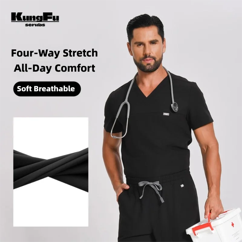 زي طبي للرجال من KUNGFU SCRUBS - مراجعة Medical Lab Uniform وسعره