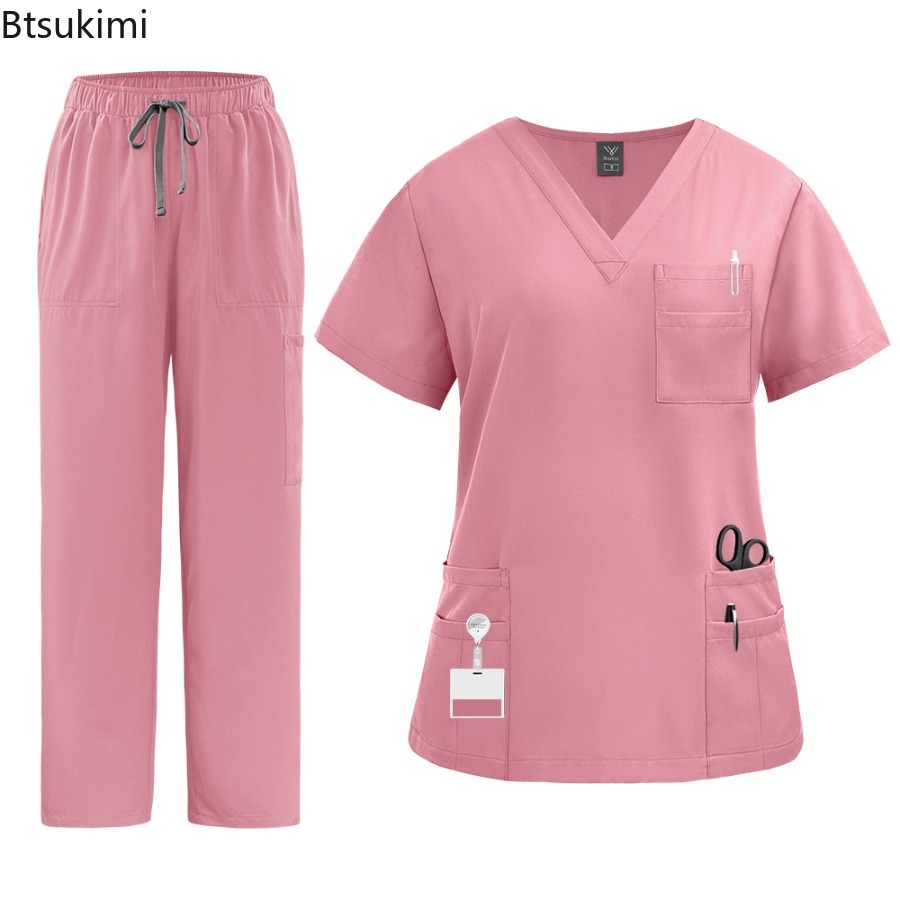 زي موحد للممرضات، طقم قميص قصي - مراجعة Medical Lab Uniform وسعره