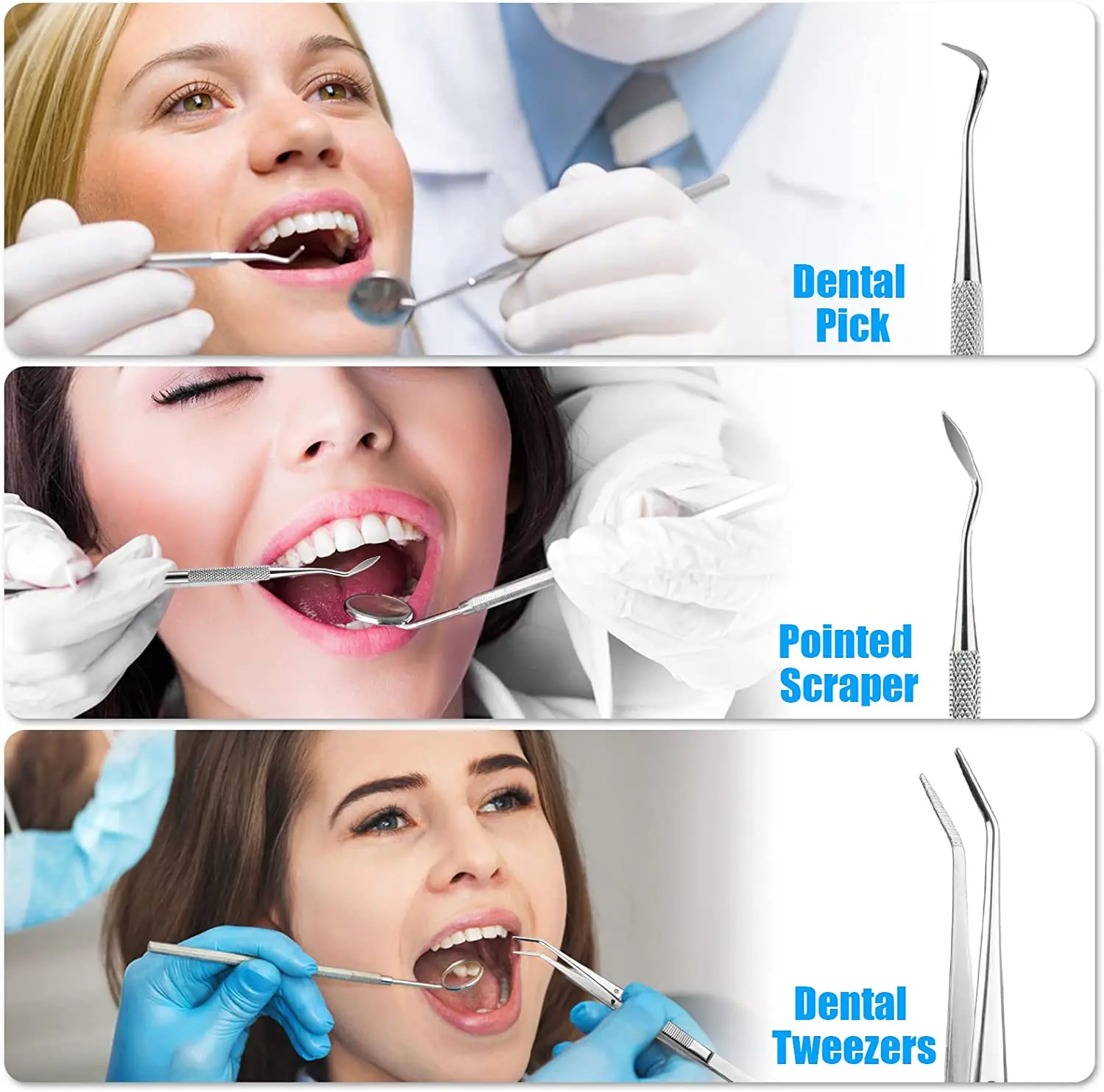 3 قطعة/4 قطعة الفولاذ المقاوم  - مراجعة Dental Mirror Probe وسعره
