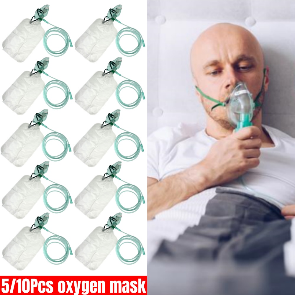 5-10 قطعة قناع الوجه الأكسجين  - مراجعة Oxygen Mask Non-Rebreather وسعره